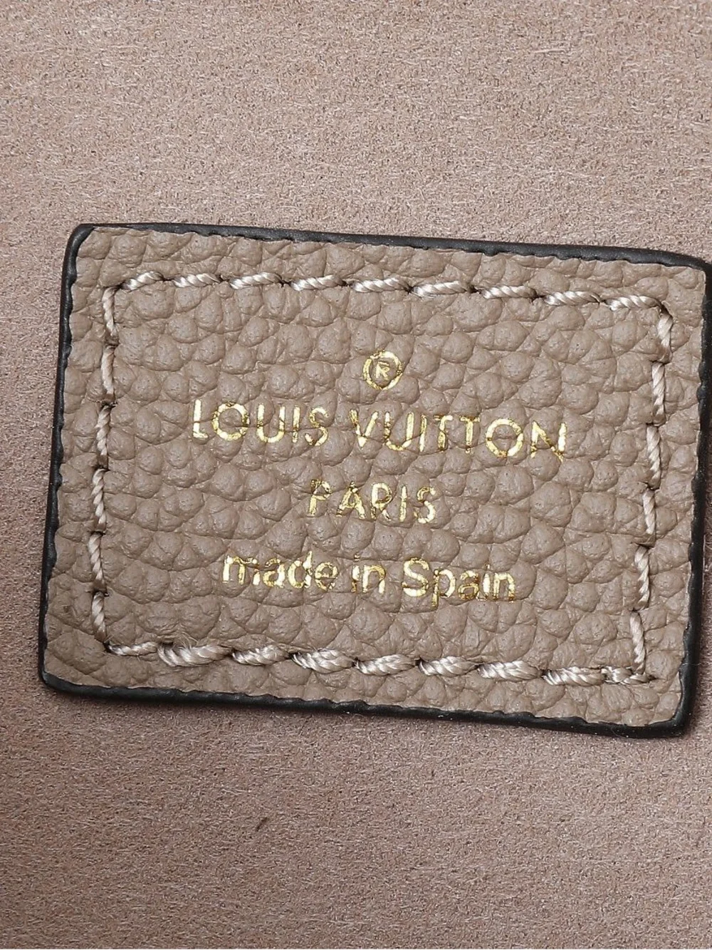 Louis Vuitton Taupe and Cream Mini Monogram Top Handle Bag with Gold Hardware